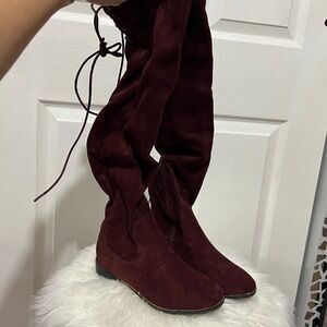 💗 *NWT* Forever 21 - Amanda Harris Elegant Burgundy Over-the-Knee Boots